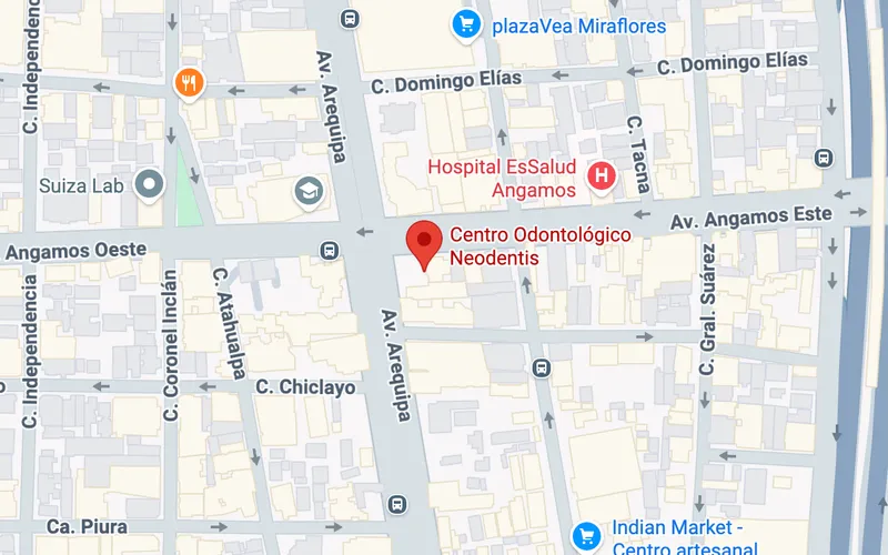 Mapa de ubicación de la Clínica Dental Neodentis en Miraflores